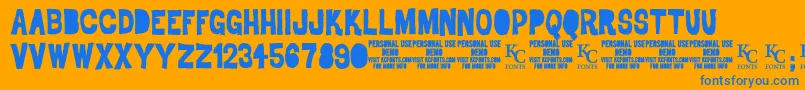 DrodemoKcfonts Font – Blue Fonts on Orange Background