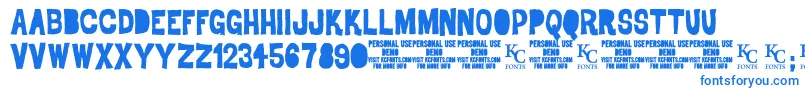 Шрифт DrodemoKcfonts – синие шрифты на белом фоне