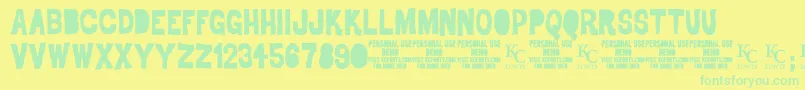 Police DrodemoKcfonts – polices vertes sur fond jaune