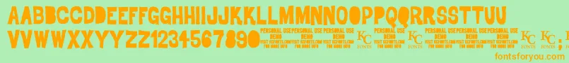 DrodemoKcfonts Font – Orange Fonts on Green Background