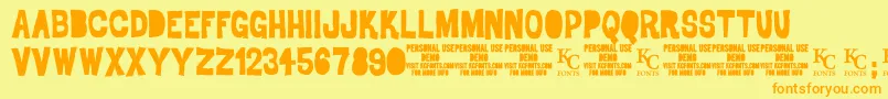 DrodemoKcfonts Font – Orange Fonts on Yellow Background