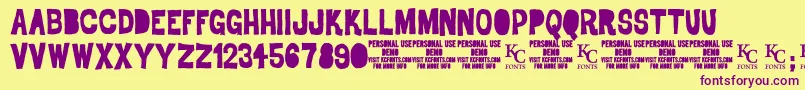 DrodemoKcfonts Font – Purple Fonts on Yellow Background