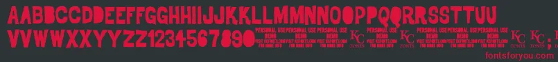 DrodemoKcfonts Font – Red Fonts on Black Background