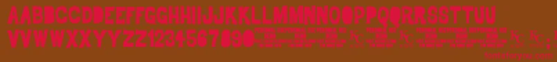 DrodemoKcfonts Font – Red Fonts on Brown Background