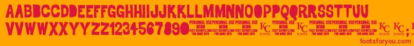 DrodemoKcfonts Font – Red Fonts on Orange Background