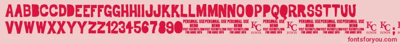 Fonte DrodemoKcfonts – fontes vermelhas em um fundo rosa