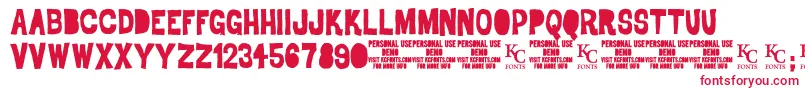 フォントDrodemoKcfonts – 白い背景に赤い文字