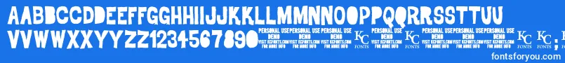 フォントDrodemoKcfonts – 青い背景に白い文字