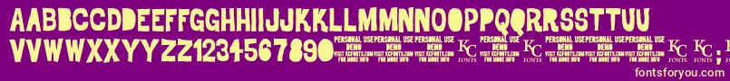 fuente DrodemoKcfonts – Fuentes Amarillas Sobre Fondo Morado