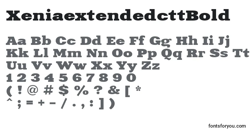 Czcionka XeniaextendedcttBold – alfabet, cyfry, specjalne znaki