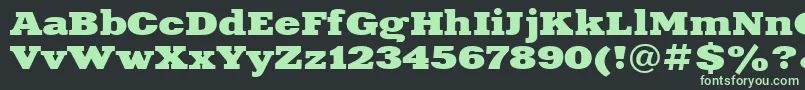 フォントXeniaextendedcttBold – 黒い背景に緑の文字