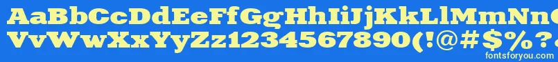 XeniaextendedcttBold Font – Yellow Fonts on Blue Background