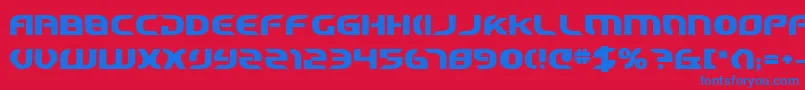 StarfighterCadetBold-Schriftart – Blaue Schriften auf rotem Hintergrund