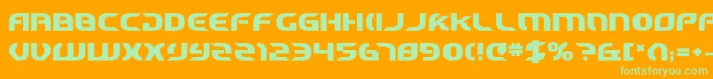 Weitere Informationen zur StarfighterCadetBold-Schriftart StarfighterCadetBold-Schriftart – Grüne Schriften auf orangefarbenem Hintergrund