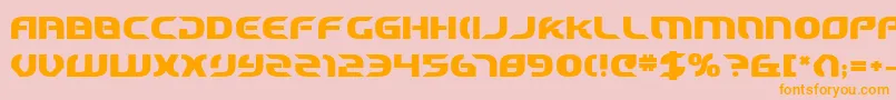 StarfighterCadetBold-Schriftart – Orangefarbene Schriften auf rosa Hintergrund