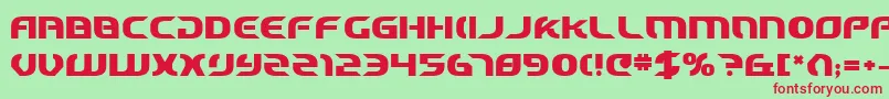 フォントStarfighterCadetBold – 赤い文字の緑の背景