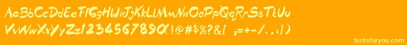 フォントTheBrownies – オレンジの背景に黄色の文字