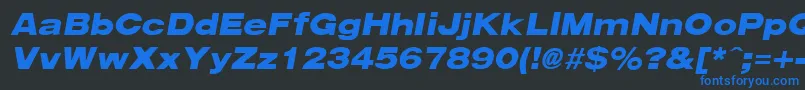 Шрифт ArenaBlackExtendedItalic – синие шрифты на чёрном фоне