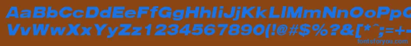 Шрифт ArenaBlackExtendedItalic – синие шрифты на коричневом фоне