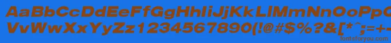 Шрифт ArenaBlackExtendedItalic – коричневые шрифты на синем фоне