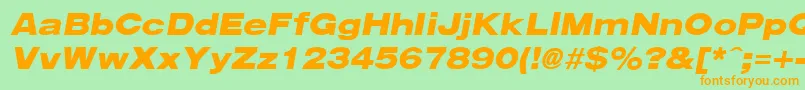 ArenaBlackExtendedItalic Font – Orange Fonts on Green Background