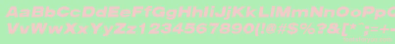 フォントArenaBlackExtendedItalic – 緑の背景にピンクのフォント