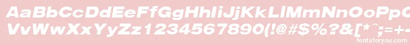 フォントArenaBlackExtendedItalic – ピンクの背景に白い文字