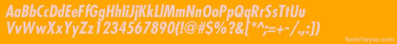 FritterCondensed Font – Pink Fonts on Orange Background