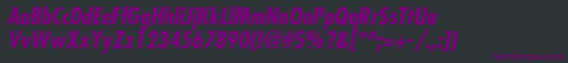 FritterCondensed Font – Purple Fonts on Black Background