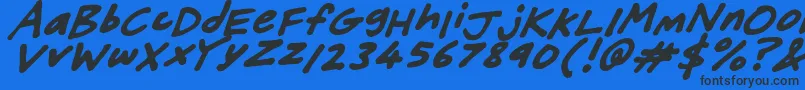 FriendlyFeltTipsItalic Font – Black Fonts on Blue Background