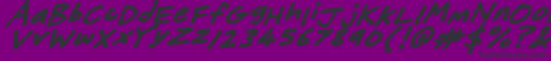 FriendlyFeltTipsItalic Font – Black Fonts on Purple Background