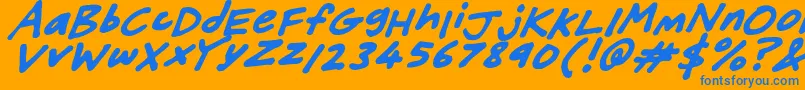 FriendlyFeltTipsItalic Font – Blue Fonts on Orange Background