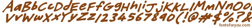 Шрифт FriendlyFeltTipsItalic – коричневые шрифты на белом фоне