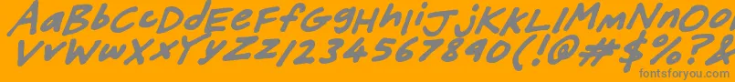 Więcej informacji o czcionce FriendlyFeltTipsItalic Czcionka FriendlyFeltTipsItalic – szare czcionki na pomarańczowym tle