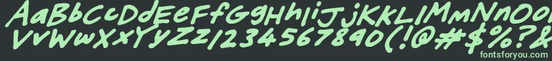 FriendlyFeltTipsItalic-fontti – vihreät fontit mustalla taustalla