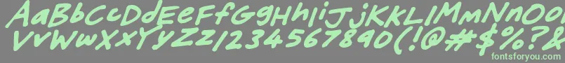 FriendlyFeltTipsItalic Font – Green Fonts on Gray Background