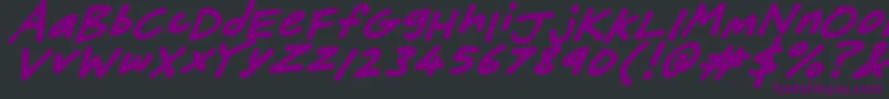 FriendlyFeltTipsItalic Font – Purple Fonts on Black Background