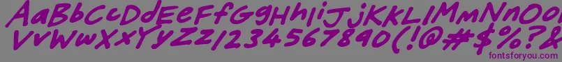 フォントFriendlyFeltTipsItalic – 紫色のフォント、灰色の背景
