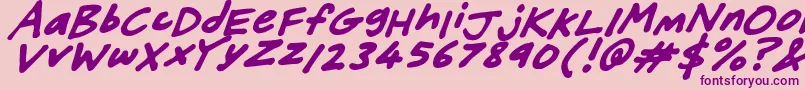 FriendlyFeltTipsItalic Font – Purple Fonts on Pink Background