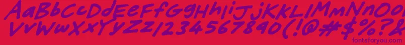 FriendlyFeltTipsItalic Font – Purple Fonts on Red Background