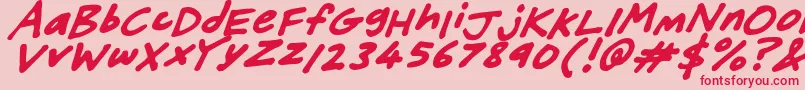 フォントFriendlyFeltTipsItalic – ピンクの背景に赤い文字