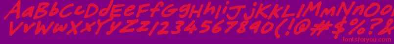 FriendlyFeltTipsItalic Font – Red Fonts on Purple Background