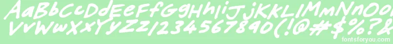 フォントFriendlyFeltTipsItalic – 緑の背景に白い文字
