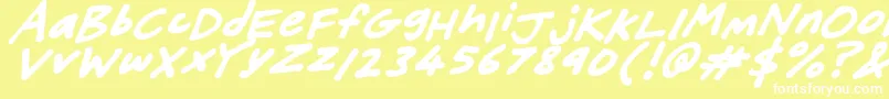 FriendlyFeltTipsItalic Font – White Fonts on Yellow Background