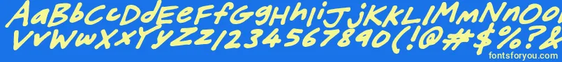 FriendlyFeltTipsItalic Font – Yellow Fonts on Blue Background