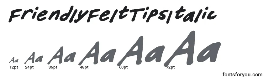 FriendlyFeltTipsItalic Font Sizes
