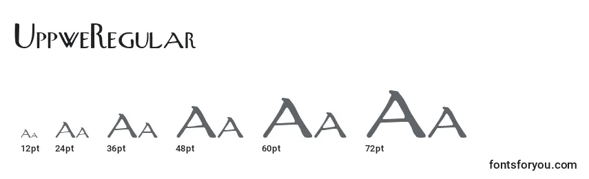UppweRegular Font Sizes