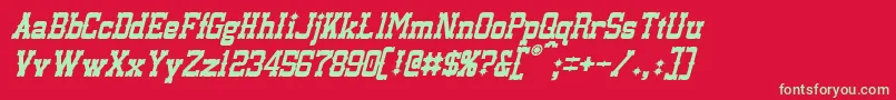 フォントLassiterItalic – 赤い背景に緑の文字