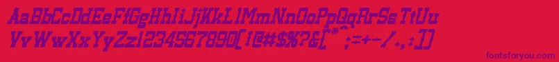 LassiterItalic-Schriftart – Violette Schriften auf rotem Hintergrund