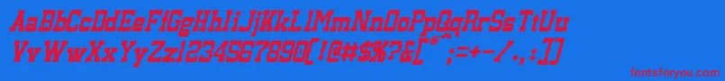 Czcionka LassiterItalic – czerwone czcionki na niebieskim tle